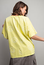 Load image into Gallery viewer, Easel Short Sleeve Smiley Face Top in Lemon Shirts &amp; Tops Easel   
