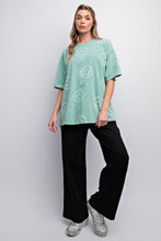 Load image into Gallery viewer, Easel Short Sleeve Smiley Face Top in Apple Green Shirts &amp; Tops Easel   
