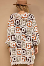 Load image into Gallery viewer, POL Crochet Granny Square Cardigan in Powder Beige Multi Cardigan POL Clothing   
