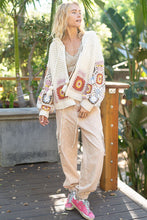 Load image into Gallery viewer, POL Chenille Knitted Zip Up Jacket with Hood in Powder Beige
