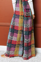 BiBi Vintage Brushed Checkered Overalls in Lavender Multi