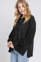 Load image into Gallery viewer, Sewn+Seen Terry Knit Pullover Jacket in Black Jacket Sewn+Seen   
