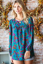 Load image into Gallery viewer, First Love Multicolored Abstract Print Woven Top in Teal Shirts &amp; Tops First Love   
