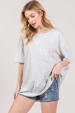 Load image into Gallery viewer, Sage+Fig Cotton Top with Peace Sign Applique on Back in Gray
