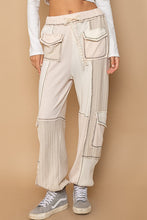 Load image into Gallery viewer, POL Color Block Knit Joggers in Cream
