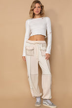 Load image into Gallery viewer, POL Color Block Knit Joggers in Cream
