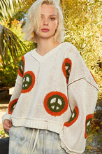 Load image into Gallery viewer, POL Berber Peace Sign Sweater in Cream
