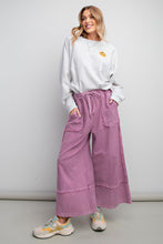 Load image into Gallery viewer, Easel Terry Palazzo Pants in Wild Berry Pants Easel   
