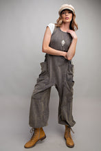 Load image into Gallery viewer, Easel Mineral Washed Cargo Jumpsuit in Ash Pants Easel   
