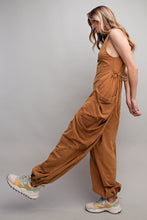 Load image into Gallery viewer, Easel Mineral Washed Cargo Jumpsuit in Camel Pants Easel   
