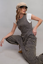 Load image into Gallery viewer, Easel Mineral Washed Cargo Jumpsuit in Ash Pants Easel   
