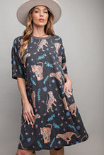 Load image into Gallery viewer, Easel Tiger Print T Shirt Dress in Black Dress Easel   
