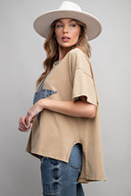 Load image into Gallery viewer, Easel Short Sleeve Star Patch Top in Dusty Khaki Shirts &amp; Tops Easel   
