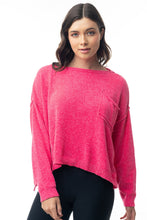 Load image into Gallery viewer, White Birch Knit Sweater Top in Hot Pink
