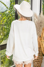 Load image into Gallery viewer, BiBi French Terry Top with Sequin Nutcrackers on Front in Off White
