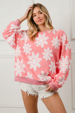 Load image into Gallery viewer, BiBi Christmas Snowflake Pullover Top in Pink
