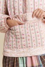 Load image into Gallery viewer, J.nna Mixed Floral Print Hooded Puffer Jacket in Pink Cream
