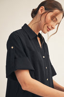 Jodifl Woven Midi Dress in Black