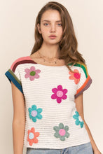 Load image into Gallery viewer, J.nna Rainbow Embroidered Flower Top Shirts &amp; Tops J.nna   
