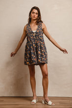 Load image into Gallery viewer, BiBi Washed Denim Floral Print Romper in Denim
