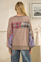 Oli & Hali Contrasting Mix N Match Top in Ash