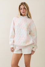 Load image into Gallery viewer, Veveret Floral Patchwork Quilted Mock Neck Top in Pink
