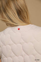 Umgee Heart Quilted Vest in Light Pink