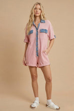Load image into Gallery viewer, J.nna Retro-Remix Waffle Romper in Washed Pink
