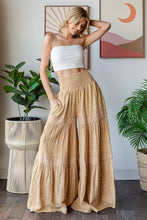 Load image into Gallery viewer, Oli &amp; Hali SMOCKED Waist Wide Leg Pants in Tan
