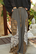 Load image into Gallery viewer, POL Thermal Knit Pants with Mixed Print Details in Heather Charcoal
