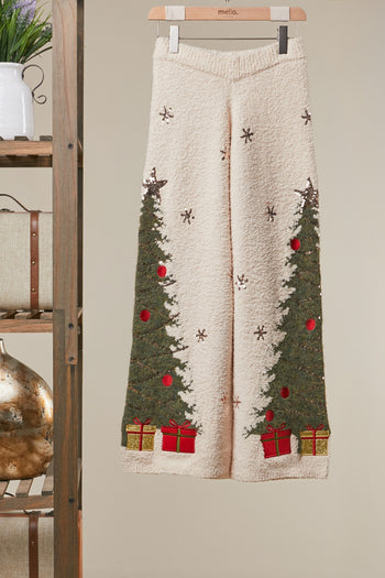 mello. Christmas Tree Sweater Pants in Ivory