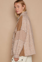 Load image into Gallery viewer, POL Houndstooth Panel Shacket in Mocha Multi ON ORDER
