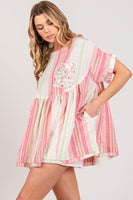 Sage+Fig Mixed Striped Babydoll Top in Multi Shirts & Tops Sage+Fig   