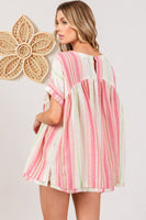 Sage+Fig Mixed Striped Babydoll Top in Multi Shirts & Tops Sage+Fig   