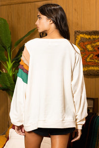 BucketList Contrasting Colors Stripe Detailed Top in Cream Shirts & Tops Bucketlist   