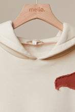 Load image into Gallery viewer, mello. Abstract Patch Hoodie With Kangaroo Pocket in Cream
