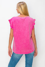 Load image into Gallery viewer, J.Her Mineral Washed Sleeveless Top in Fuchsia Shirts &amp; Tops J.Her   
