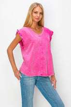 Load image into Gallery viewer, J.Her Mineral Washed Sleeveless Top in Fuchsia Shirts &amp; Tops J.Her   
