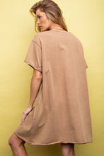 Load image into Gallery viewer, Easel Star Patch T Shirt Dress in Latte Dress Easel   
