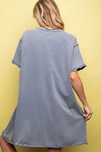 Load image into Gallery viewer, Easel Star Patch T Shirt Dress in Washed Denim Dress Easel   

