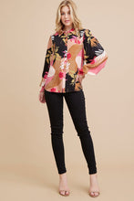 Load image into Gallery viewer, Jodifl Satin Print Long Peasant Sleeves Top in Rose Pink Shirts &amp; Tops Jodifl   
