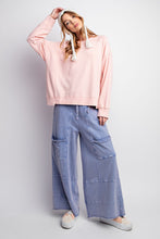 Load image into Gallery viewer, Easel Mineral Washed Terry Knit Pants in Washed Denim ON ORDER Pants Easel   
