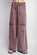 Load image into Gallery viewer, Easel Mineral Washed Terry Knit Pants in Dusty Plum Pants Easel   
