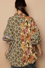 Load image into Gallery viewer, POL Vintage Floral Pattern Jacquard Shacket in Orange Multi Shacket POL Clothing   
