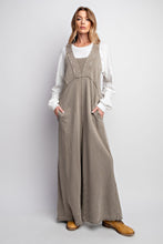 Load image into Gallery viewer, Easel Mineral Washed Terry Knit Jumpsuit in Mushroom ON ORDER Pants Easel   
