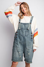 Load image into Gallery viewer, Easel Loose Fit Denim Romper in Vintage Denim Romper Easel   
