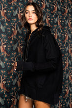 Load image into Gallery viewer, BucketList Oversized French Terry Zip-Up Hooded Jacket in Black Coats &amp; Jackets Bucketlist   
