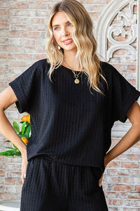 First Love Textured Top in Black