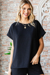 First Love Textured Top in Black