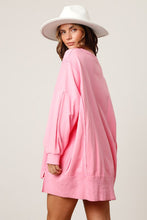 Load image into Gallery viewer, Peach Love Oversized Solid Color Knit Top in Baby Pink Shirts &amp; Tops Peach Love California   
